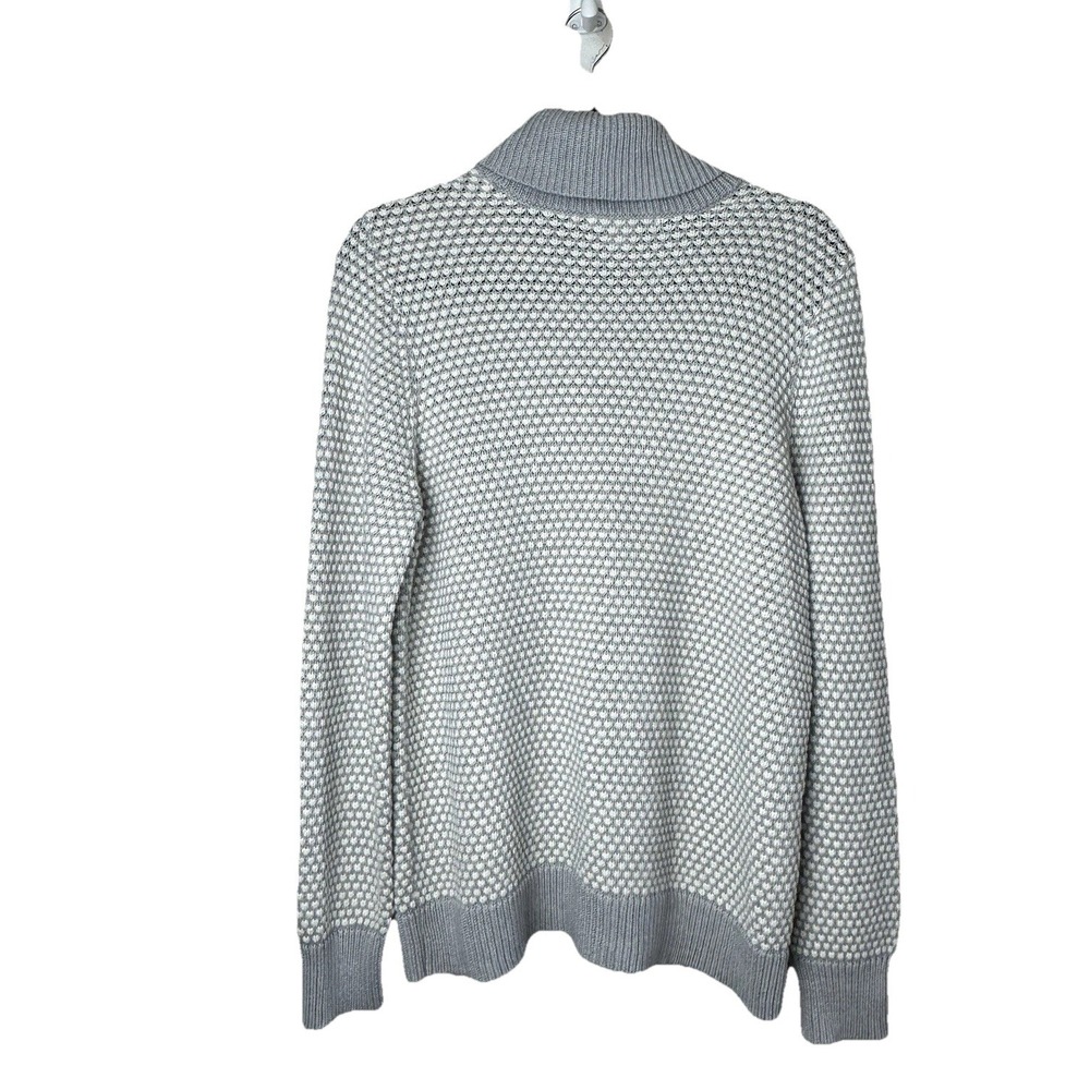 LIZ CLAIBORNE Women's XL Turtleneck Sweater Gray/White‎ Long Sleeve Pullover